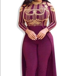 Purple gold jumpsuit